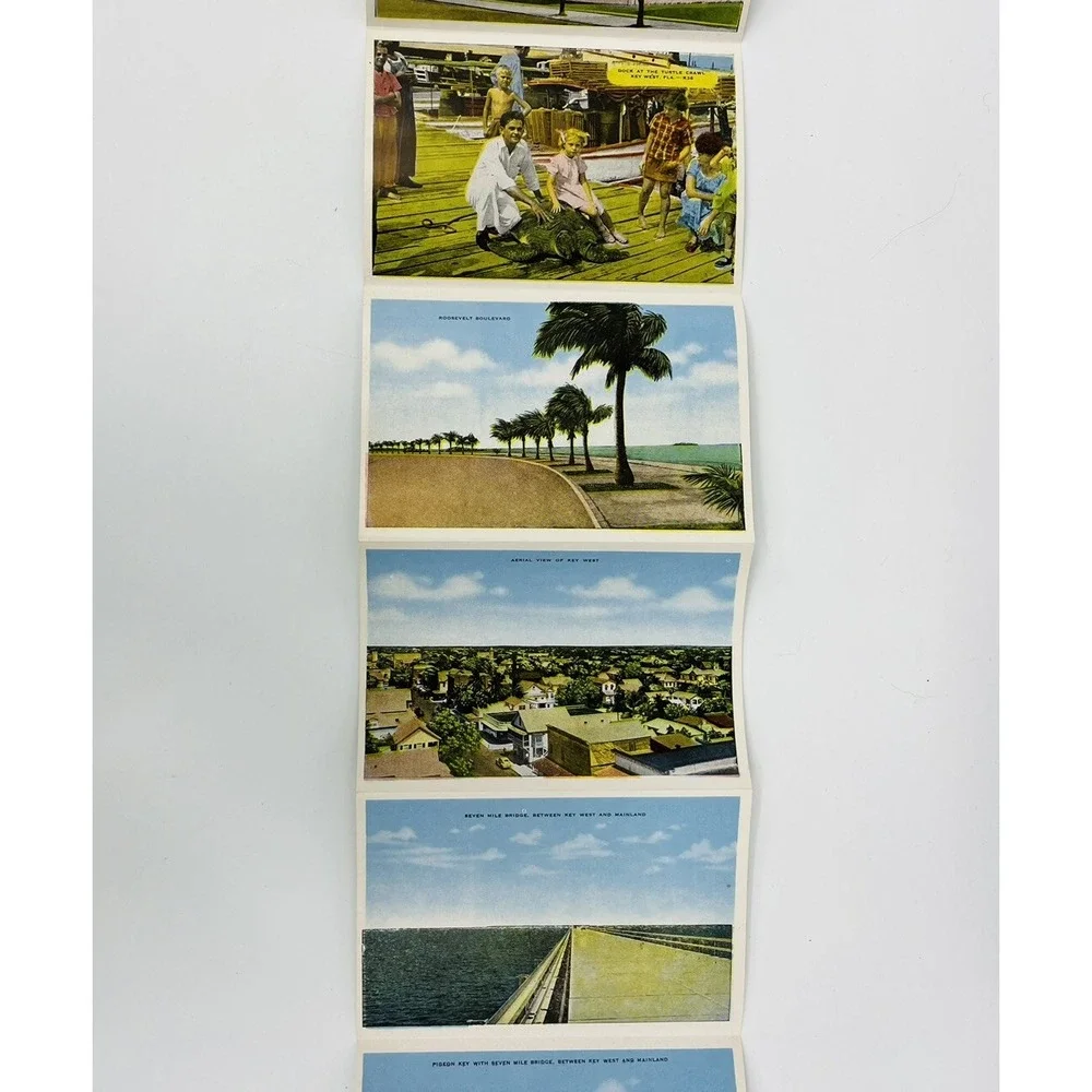 Vintage Florida Busch Gardens Key West Fold Out Postcards Souvenir Lot of 2